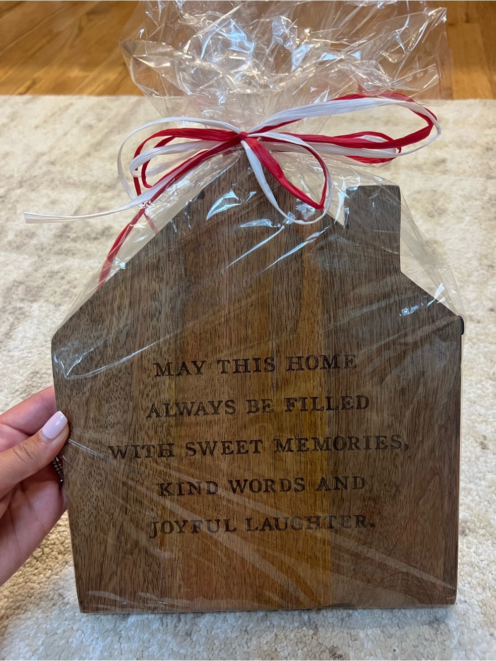 Rustic Brown Wood Home Plaque with Inspirational Message